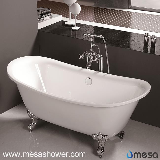Kemewahan mewah Romantik Double Bath Tub dengan Clawfoot Chrome