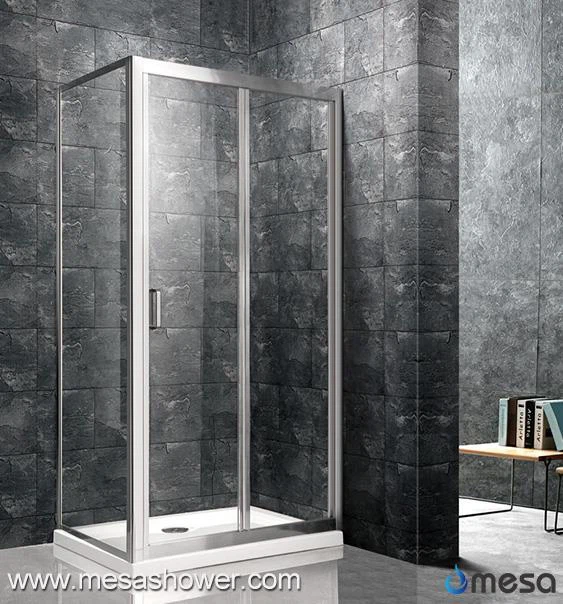 Reka bentuk ringkas yang dibingkai Sudut Rectangular Sliding Folding Shower Folder