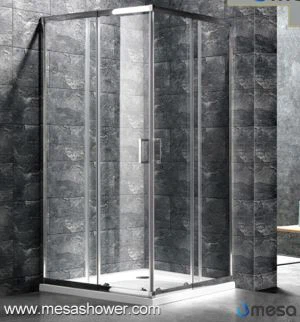 Sudut Ukuran Kustom Square Framed Swing Sliding Shower Enclosure
