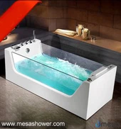 Baru Rectangular Double Glass Sisi Whirlpool Bath Tub Untuk Dua Orang