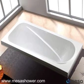 Reka bentuk ringkas Kaki pengairan Putih Akrilik Rectangle White-in Soaking Tub
