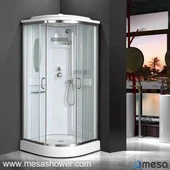 Sudut Sektor Berdiri Bilik Kabin Pancuran Mudah dengan Cermin MER-034S