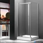 Corner Clear Glass Shower Enclosure dengan Pintu Pivot