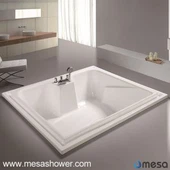 Saiz Besar Pepejal Permukaan Akrilik Square Drop-in Hot Tub untuk Dua Orang