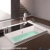 Double Ended Slipper Centre Drain Acrylic Rectangle Bathing Drop-in Bathtub