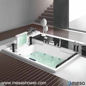 2 Orang Mewah Mewah Gaya Design Contemporary Drop Dalam Air Terjun Akrilik Jetted Urut Tab Mandi dengan TV
