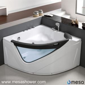2017 Reka bentuk baru White Sector Corner Kaca Hitam Harga Murah Whirlpool ABS Bathtub Bathtub