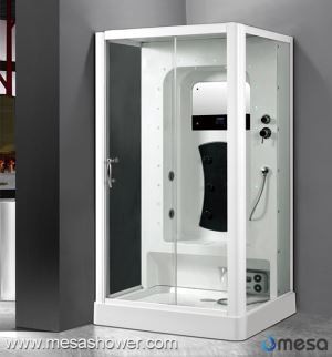 Bilik pancuran dengan Bingkai Aluminium Painted Putih Dengan Tempat Duduk