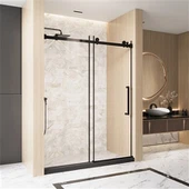 Pintu mandi gelongsor hitam matt